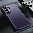 thumbnail image 1 of Matte Phone Case for Samsung Galaxy S24,Shockproof Military Grade Drop Protection,Metal Button and Metal Photo Frame,Frosted Translucent Back Phone Cover, Anti-Fingerprint,Anti-fall,Darkpurple, 1 of 6