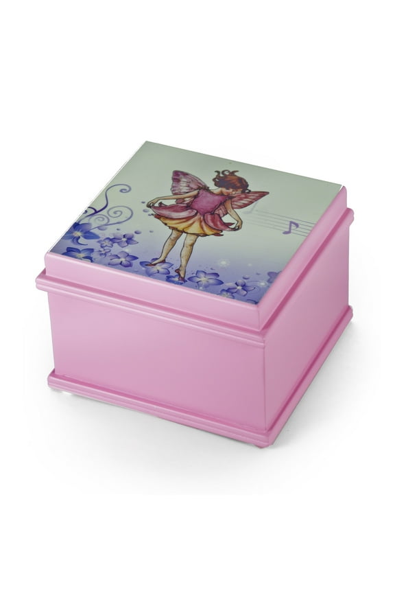 Matte Pink Enchanted Fairy 18 Note Ballerina Musical Jewelry Box - You Pick The Song