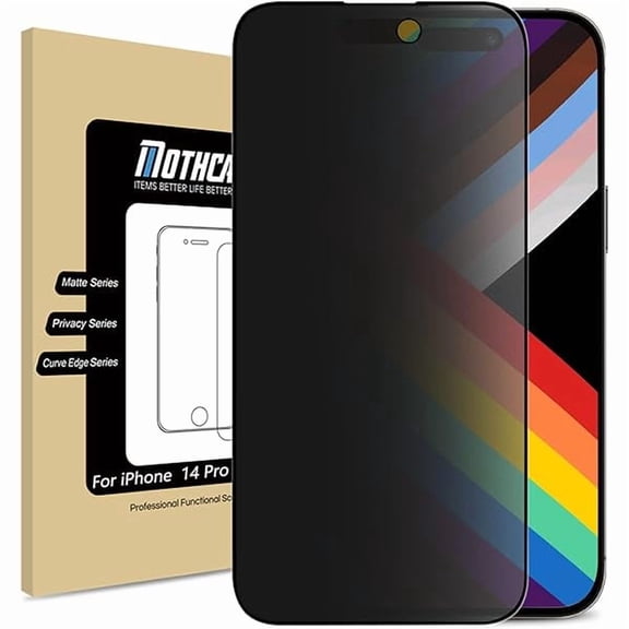 Matte Privacy Screen Protector for iPhone 14 Pro 6.1-inch 2022 with Alignment Sticker, Anti-Spy Anti-Glare Full Coverage Tempered Glass Anti-Fingerprint Smooth Film, Easy to Install