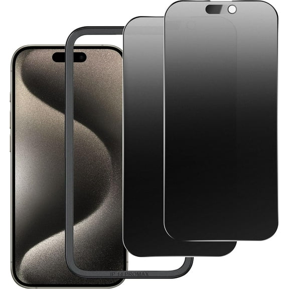Matte Privacy Screen Protector for iPhone 15ProMax Screen Protector Anti-Glare, Anti-Spy Tempered Glass Film, Smooth and Responsive Touch Anti-Scratch Glass