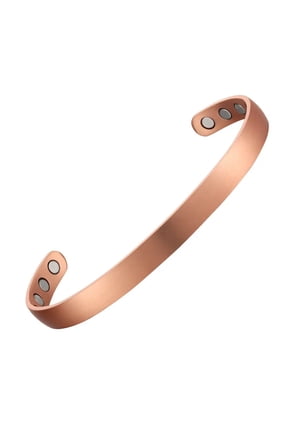 Matte Pure Copper Magnetic Bracelet Solid Copper Dome Cuff Bangle by MDream