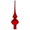 thumbnail image 1 of Matte Red with Sparkling Top Glass Christmas Tree Topper 11 Inches, 1 of 3