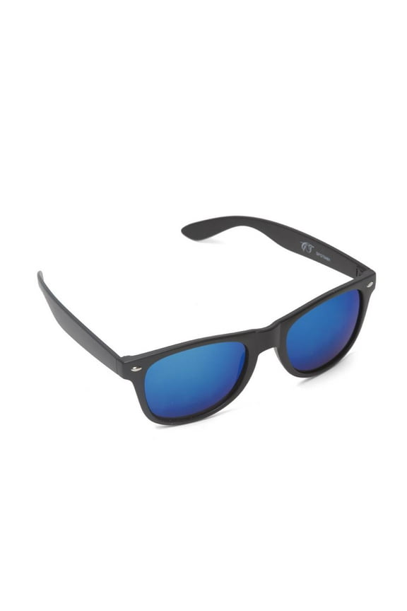 Matte Reflective Lens Vagabond Sunglasses, Blue