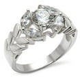 thumbnail image 1 of Matte Rhodium & Rhodium 925 Sterling Silver Ring with AAA Grade CZ, Clear - Size 9, 1 of 1