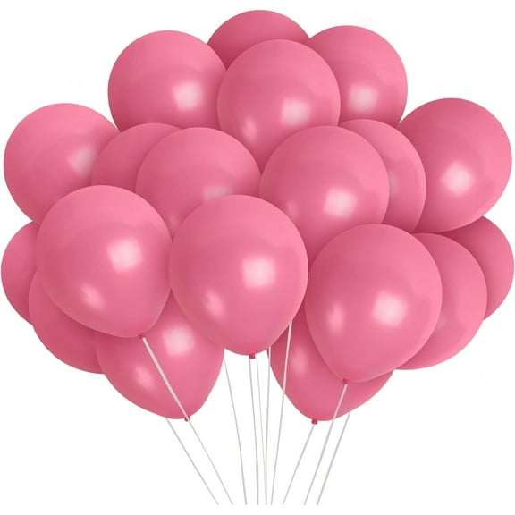 Matte Rose Pink Balloons - 12 Inch Latex Balloons - 72 Pack