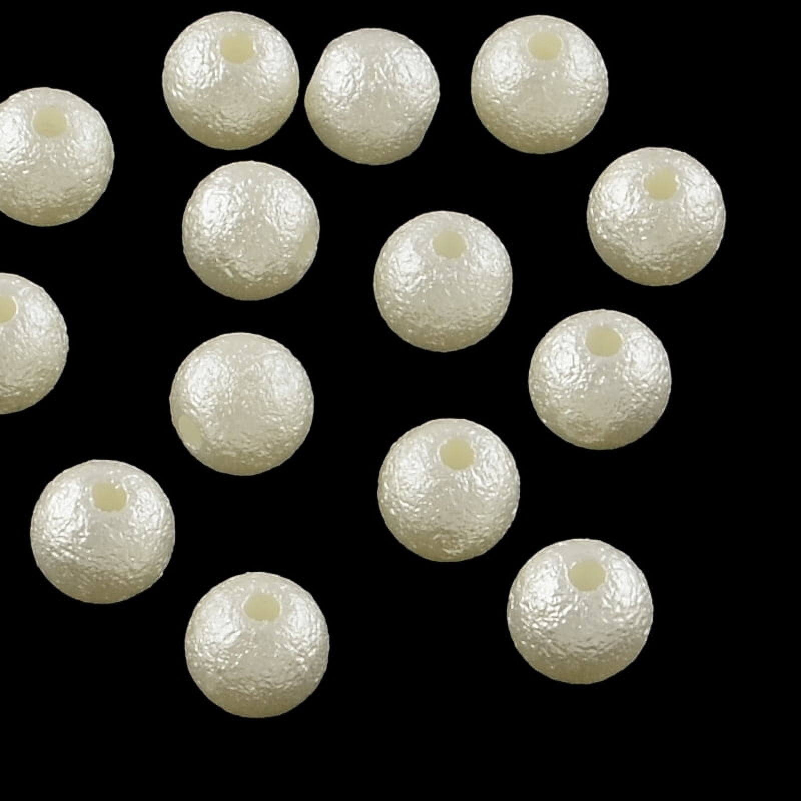 Matte Round ABS Plastic Imitation Pearl Beads Beige 6mm Hole: 1mm about 5200pcs/500g