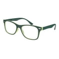thumbnail image 1 of Matte Rubberized Hipster Horn Rim Spring Hinge Reading Glasses Green +1.25, 1 of 3
