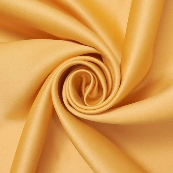 Matte Satin (Peau de Soie) 60" Polyester Medium Weight Smooth Soft Textured Fabric By The Yard - For Sewing Apparel, Clothes, Decor, & More (10 Yards, Gold)