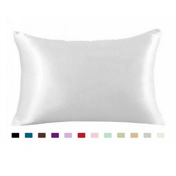 Matte Satin Pillowcase for Hair and Skin, Bed Pillowcase with Hidden Zipper, Both Side Matte Satin Pillow Cover Soft Breathable Smooth, 1 Pack Queen Size Pillow Case