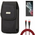 thumbnail image 1 of Matte Screen Protector & Case Belt Clip & 10ft USB Cable for Samsung Galaxy S22 Ultra (6.8") - Combo TPU Film Anti-Glare Anti-Fingerprint & Rugged Holster Canvas & Type-C Charger Cord Power, 1 of 23