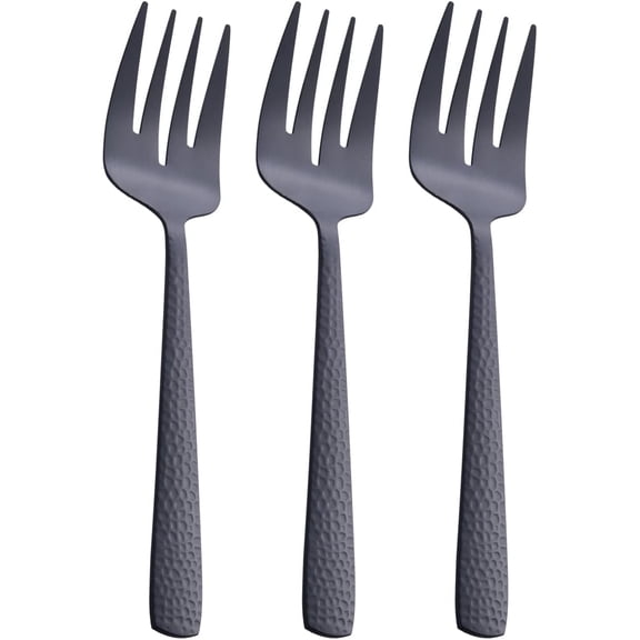 Matte Serving Fork, 9.5-inch Stainless Steel Large Heavy Duty, Satin Finish, Set of 3