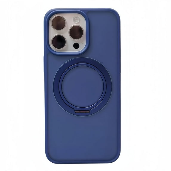 Matte Shell Case Cover for Apple iPhone 15 Pro, Build in Grip Holder Kickstand Anti-Scratch Shockproof Drop Protective Rugged Bumper Luxury Phone Case for iPhone 15 Pro, Blue