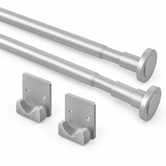 Tension Rode Matte Shower Curtain Rod 1 Inch Diameter Stainless Steel Adjustable ...