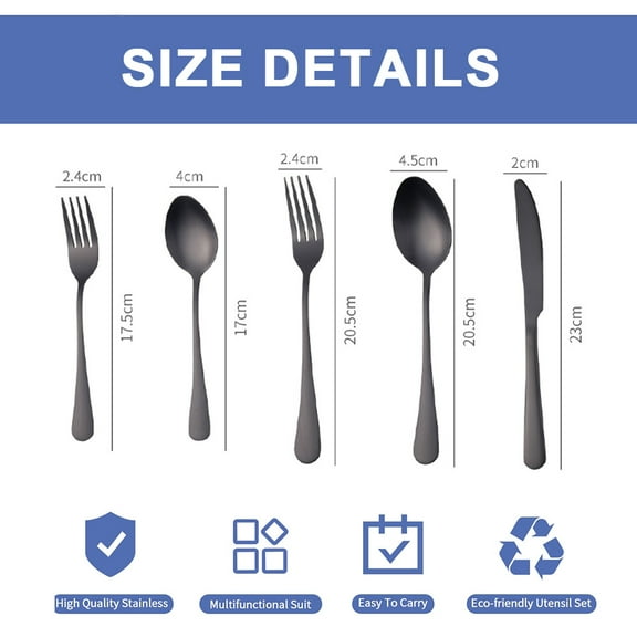 Matte Silverware Set, Stainless Steel Flatware Set,Kitchen Utensil Set Service,Tableware Cutlery Set for Home and Restaurant, Dishwasher Safe