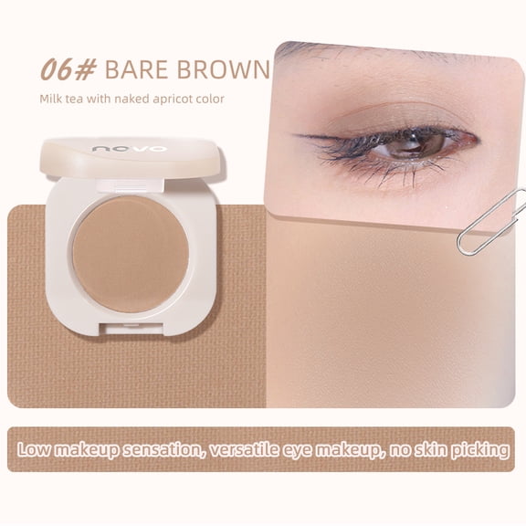 Matte Single Eyeshadow Palette, Nude Beige Brown Eyeshadow, Ultra-fine Smooth Powder, Lightweight Blendable Formula, Daily Matte Eyes Makeup