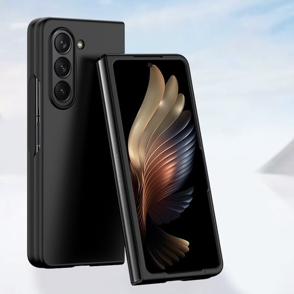 Matte Slim Phone Case For Samsung Galaxy Z Fold 3,Shockproof Lightweight Ultra Thin Hybrid Liquid Silicone Anti-Fingerprint Hard PC Scratch-Resistant Phone Case For Samsung Galaxy Z Fold 3,Black