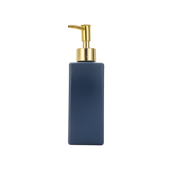 Matte Soap Dispenser, Countertop Lotion Bottles with Gold Pump, Refillable Liquid Hand Soap Jar, for Bathroom, Kitchen Decor Blue