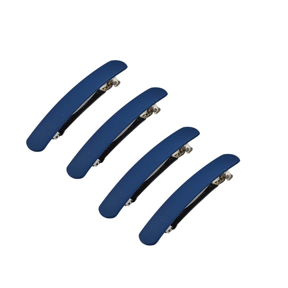 Matte Solid Color Rectangle Spring Hair Clips For Women Girls, Non-Slip Bangs Hair Pins, Daily Hairstyle Accessories, 2 Pack, Blue