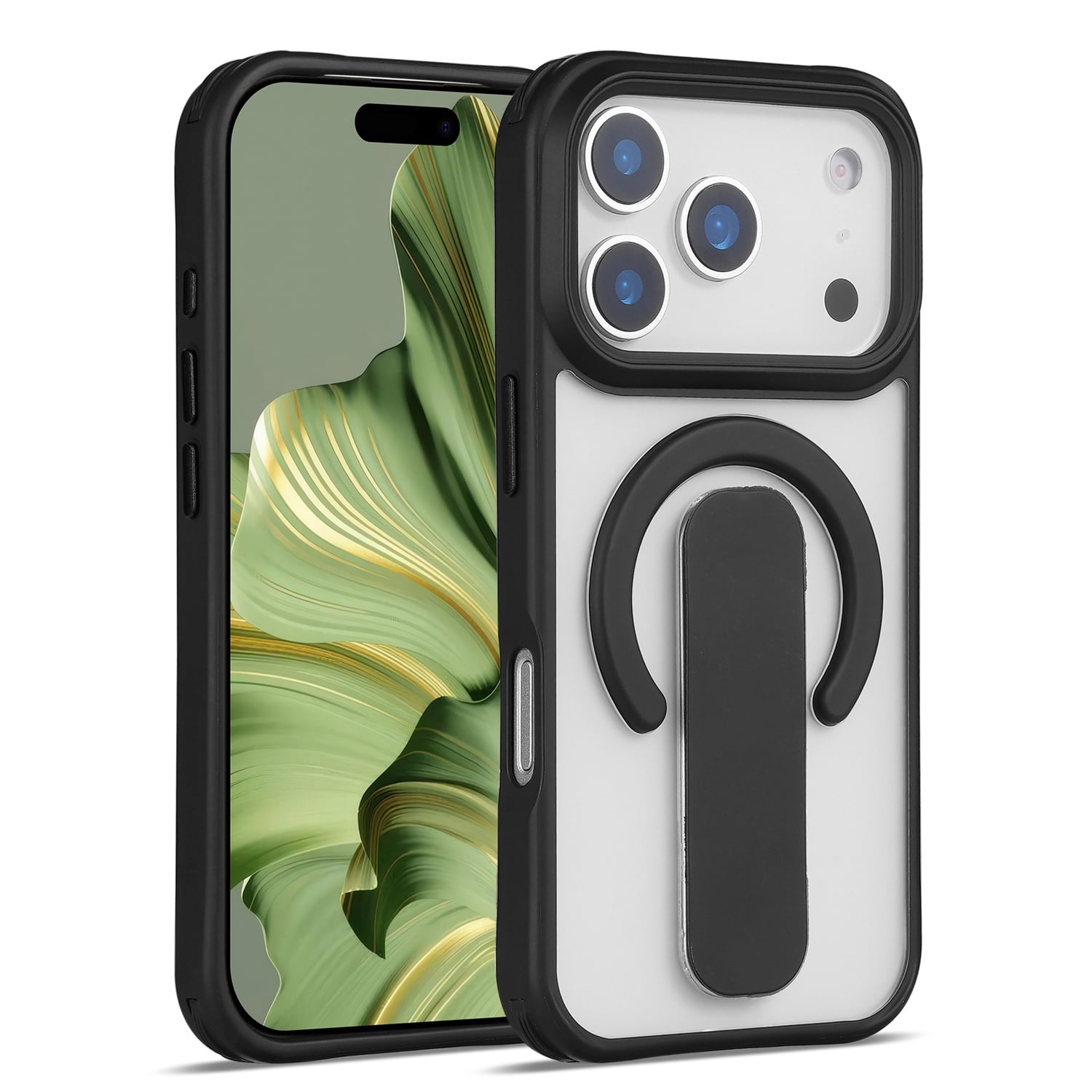 Matte Stand Holder MagSafe Case for iPhone 17 Pro Max - Black