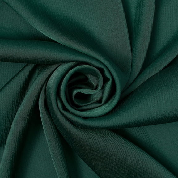 Matte Striped Crinkle Stretch Satin Polyester Spandex Medium Weight 150 GSM Fabric By The Yard For Sewing, Crafting, & DIY Projects - Hunter Green, 1 Yard