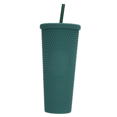 thumbnail image 1 of Matte Studded Tumbler 24oz Reusable BPA Free Plastic Water Bottle Lid Straw Travel Friendly Water Iced Coffee Cold Brew Smoothie Textured Cold Cup Gr, 1 of 9