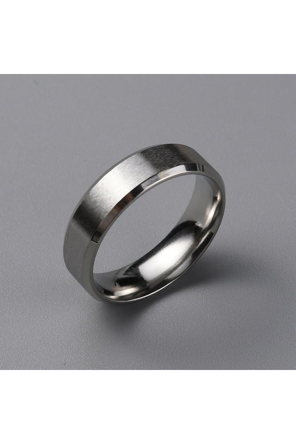 Matte Style 304 Stainless Steel Wide Band Finger Rings for Women Men Plain Band Rings Stainless Steel Color 6mm Inner Diameter: US Size 9 1/2(19.3mm)