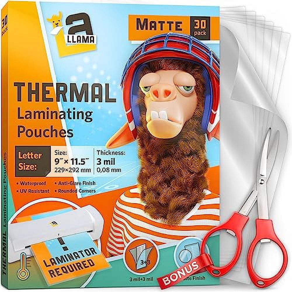 Matte Thermal Laminating Pouches, Matte Finish, 9 x 11.5 Inches, 3 Mil