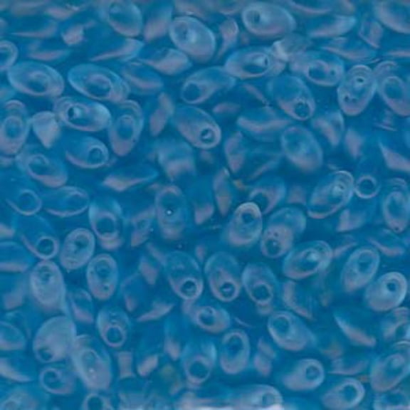 Matte Transparent Aqua Miyuki Long Magatama Beads 4x7mm LMA-148F-TB