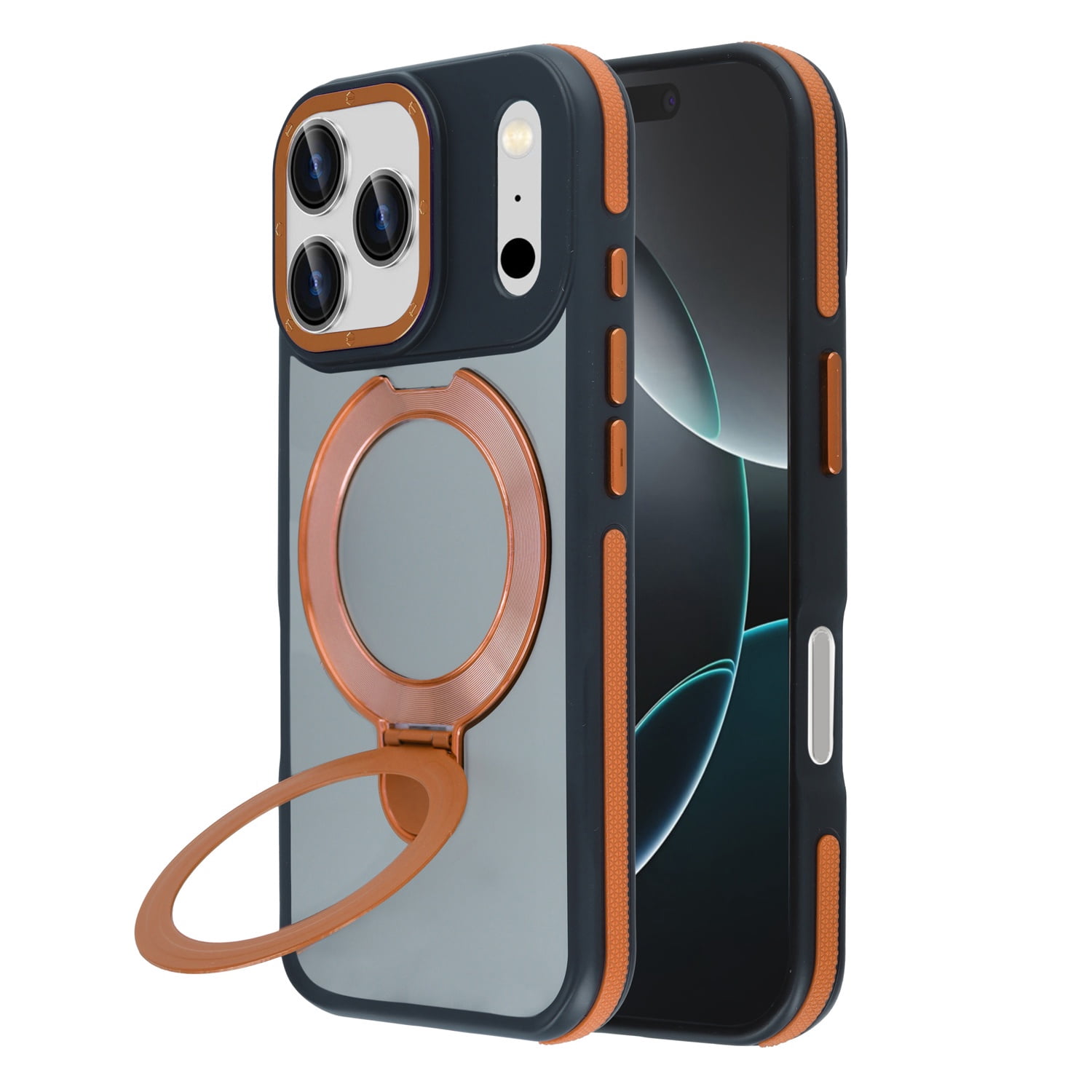 Matte Transparent Kickstand Case with Wireless Charging for iPhone 17 Pro Max