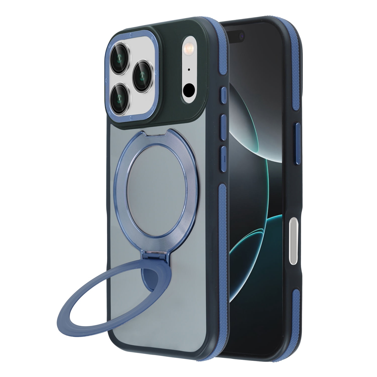 Matte Transparent Protective Cover with Wireless Charging Support for iPhone 17 Pro Max - Blue