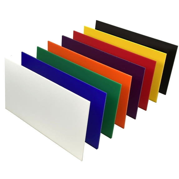 Matte Variety Pack | 2.6mm (1/8th Inch), 12x6 inch, CO2 Laser & Glowforge Performance Series Ready, cast Acrylic in a Variety of Solid Opaque Colors, Craft Closet Brand