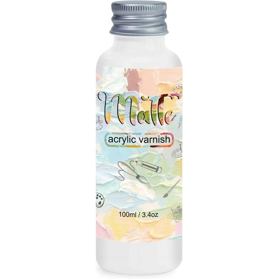 Matte Varnish for Acrylic Painting, 3.4fl oz, Clear Acrylic Varnish Keeps Paintings from Yellowing, Cracking, Maintains Permanent Color