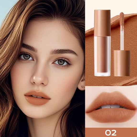 Matte Velvet Air Lip Stain - Lip Gloss, Non-Sticky, Waterproof, Wand for Easy Application, Long Lasting Lip, Delicate Shape Natural Makeup