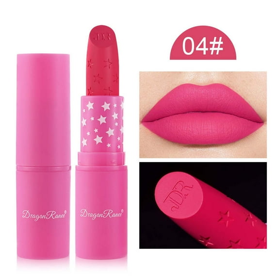 Matte Velvet Lipstick, Long Lasting Lipstick, Not Easy To Fade Red Star Rose Lipstick, Lightweight Compact Portable Design Suitable for All Seasons and Daily Use