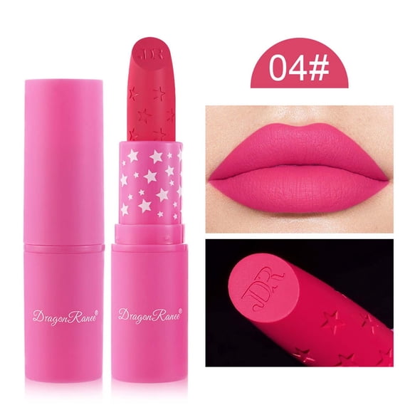 Matte Velvet Lipstick, Long Lasting Lipstick, Not Easy To Fade Red Star Rose Lipstick, Lightweight Compact Portable Design Suitable for All Seasons and Daily Use