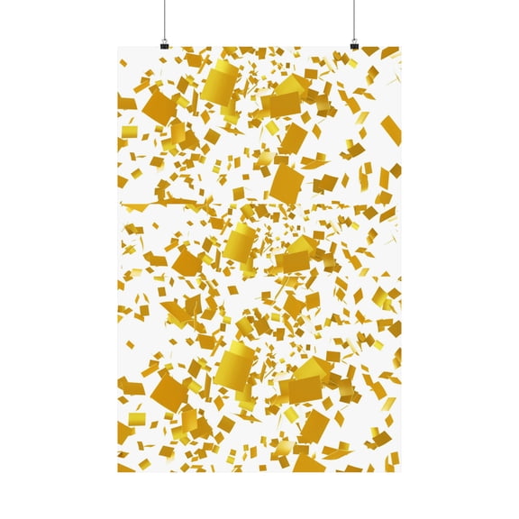 Matte Vertical Posters- Gold Glitter