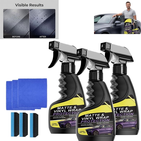 Matte & Vinyl Wrap Protection Spray, Quick Drying Matte Paint Cleaner for Car, Cars Vinyl Wrap Protectant Cleaner, for Cars, Trucks, SUVs & Boats