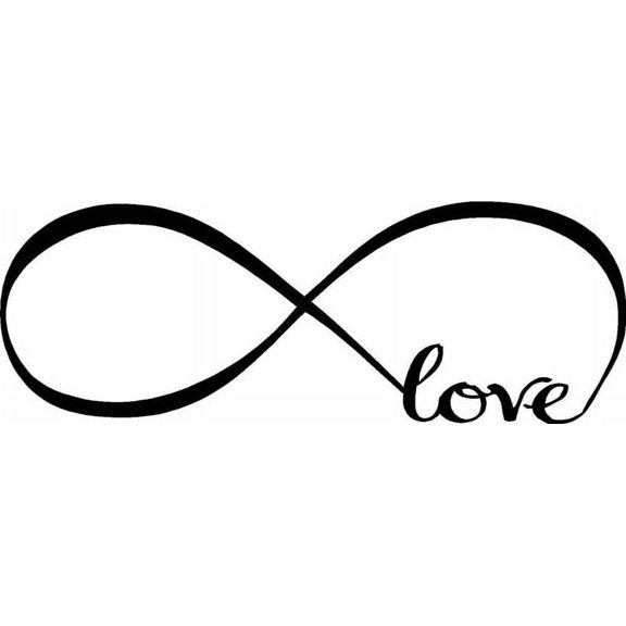 Matte White 7" x 22" Infinity Symbol Word Love Vinyl Art Decal