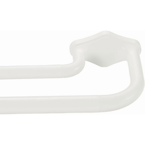 Matte White Double Curtain Rods For Windows 72-144 Inch,Heavy Duty Double Curtain Rod with Aluminum Finials and Bracket,Adjustable Double Window Rods For Blackout Or Room Darkening Panels