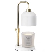 Merkury Innovationss White Candle Warmer Lamp with Adjustable Height, Gold Accent