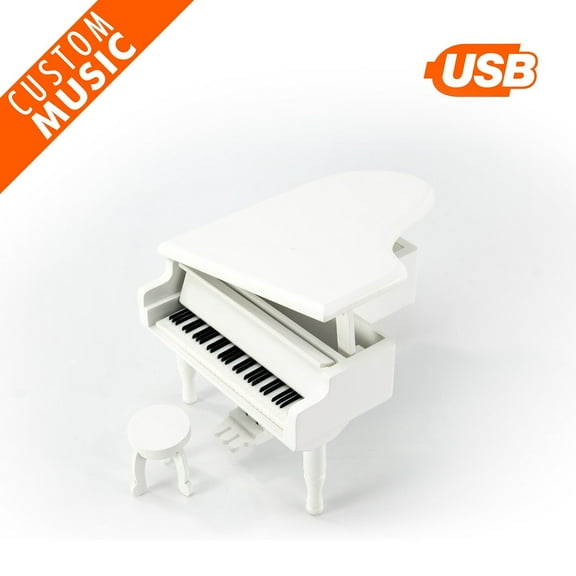Matte White Miniature Custom USB Sound Module Piano Music Box