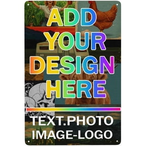 Matte White Personalized Metal Tin Sign 8x12 Inch Custom Your Own Text Photo Vintage Decor for Bedroom Home Family Gift