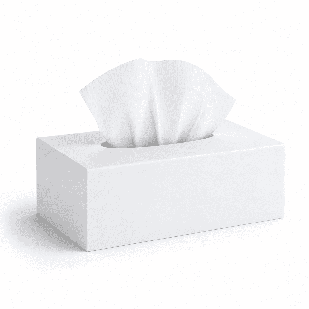Rectangular Box Cap Matte White Rectangle Facial Tissue Box Cover, 9.85