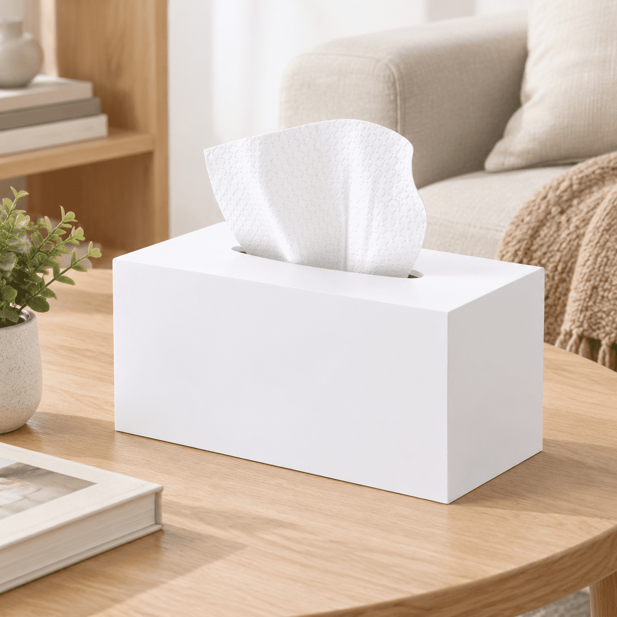 Rectangular Box Cap Matte White Rectangular Extra Large Tissue Box Cover 9.85