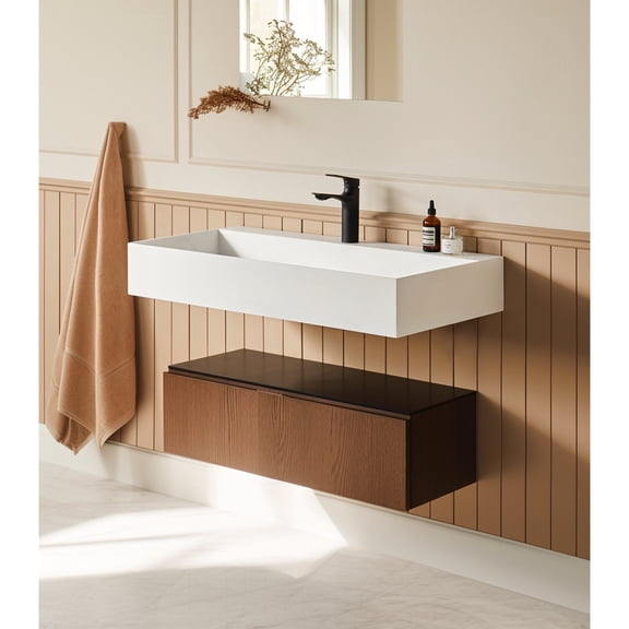 Matte White Wall - Mounted Bathroom Sink | Built to Withstand Daily Use | Streamlined Look for Any Decor
