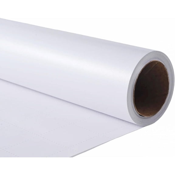 Matte White Wrapping Paper Roll with Cut Lines - Solid White Holiday Gift Wrap for Mother's Day,Wedding,Birthdays,Bridal Shower,Engagement - 17.5 in x 33 ft (48 sq. ft), Easy to Cut