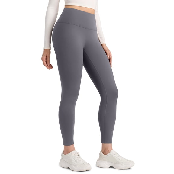 Matte Yoga Leggings - Casual Lounge Workout Womens Yoga Full Length Pants Gray L