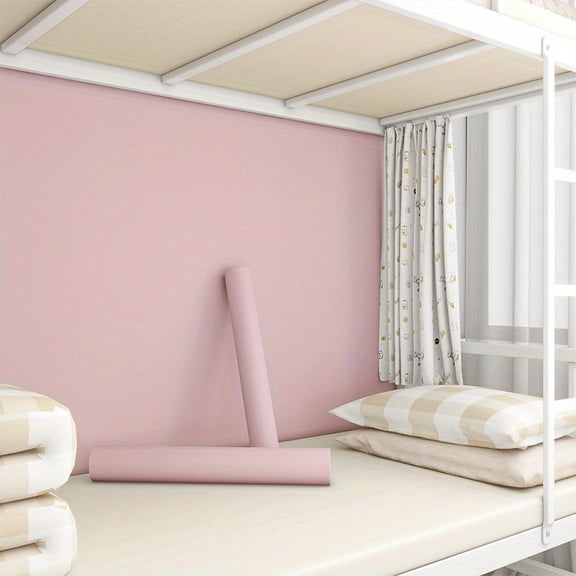 Matte solid color self-adhesive wallpaper, waterproof & easy to install. Ideal for furniture and wall decor in dorms, rentals, kitchens, bedrooms, living rooms, multiple colors available.