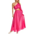 thumbnail image 1 of Matteau womens  One-Shoulder Silk-Blend Maxi Dress, 3, Pink, 1 of 3