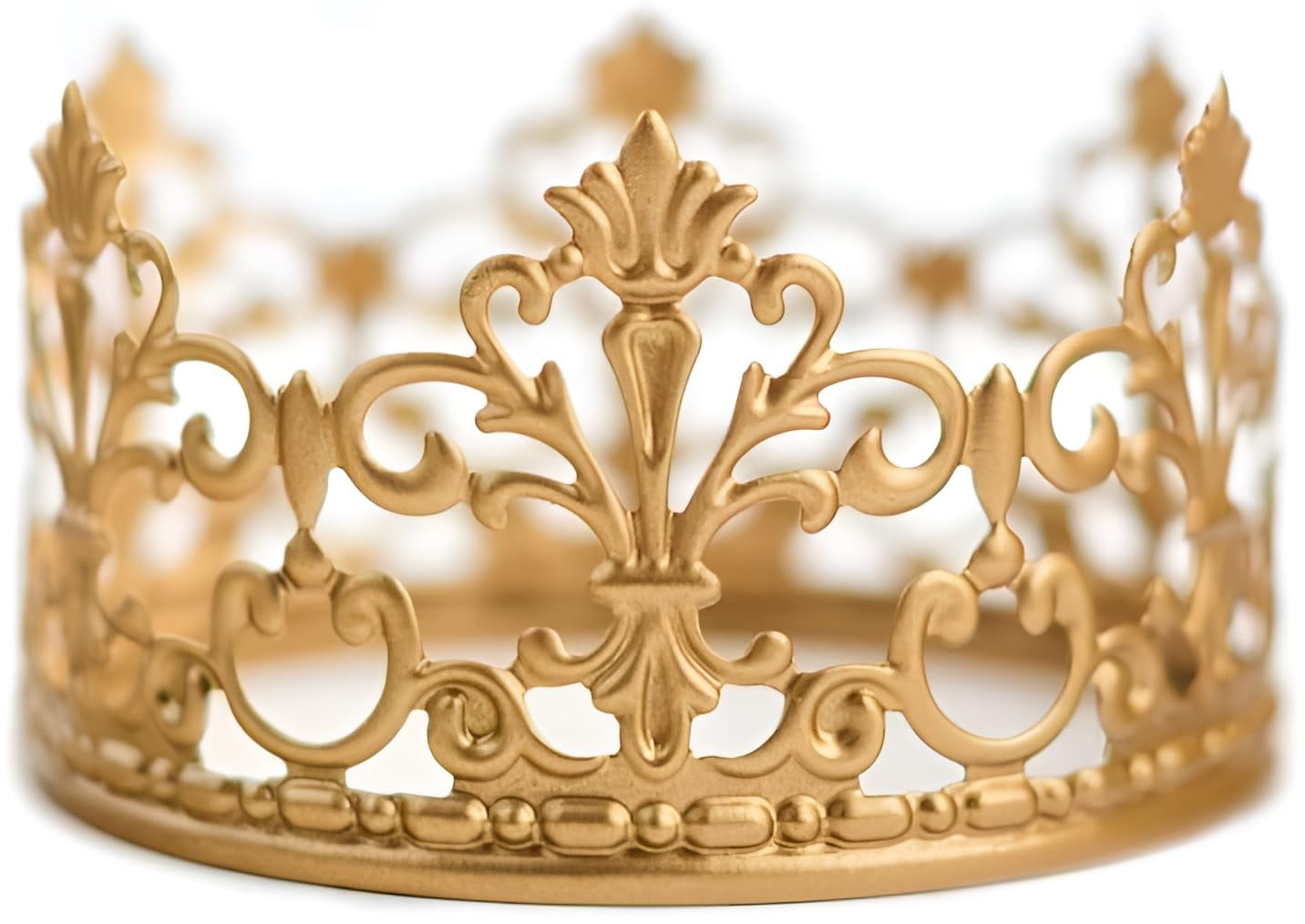 Rhinestone Cake Topper Crown - Gold & Red Princess Prince Headpiece For Birthday Wedding Cakes